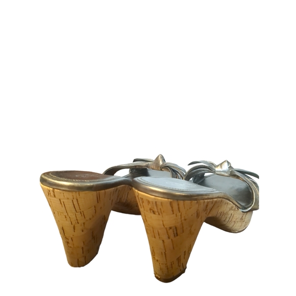 Coach Luxury Silver Slides Platform Sandals Size 10. - Picture 9 of 16